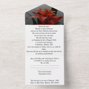 40. Hochzeitstag-Einladung Rubin All In One Einladung
