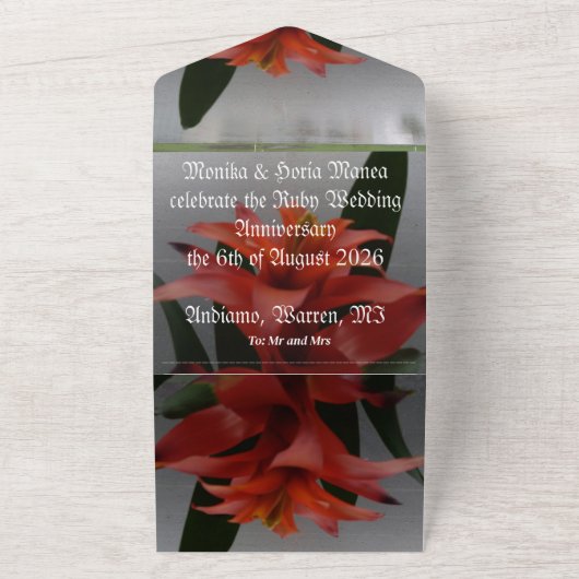 40. Hochzeitstag Einladung Ruby (Außenbereich)