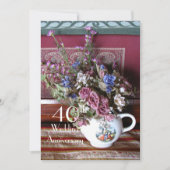 40. Hochzeitstag Einladung Vintager Teekessel (Vorderseite)
