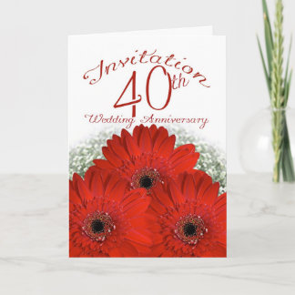 40. Hochzeitstag Einladungskarte - ruby wir