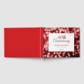40. Hochzeitstag | Eleganter roter Bokeh Gästebuch (Voll)