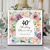 40. Hochzeitstag Elegantes Drehbuch Serviette