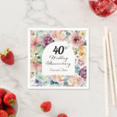 40. Hochzeitstag Elegantes Drehbuch Serviette (Beispiel)