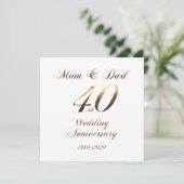 40. Hochzeitstag Eltern 2020 Elegant Save The Date (Stehend Vorderseite)