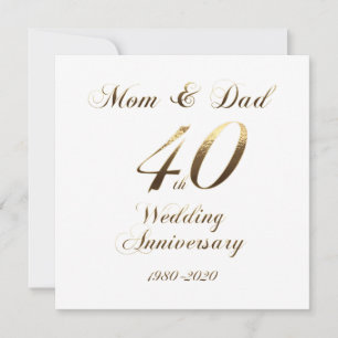 40. Hochzeitstag Eltern 2020 Elegant Save The Date