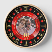 40. Hochzeitstag FOTO Geschenk Ruby Red Uhr (Vorderseite)