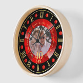 40. Hochzeitstag FOTO Geschenk Ruby Red Uhr (Winkel)