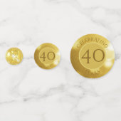 40. Hochzeitstag Foto Gold Personalisiert Konfetti (Rückseiten)