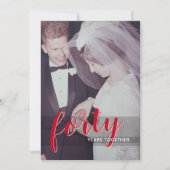 40. Hochzeitstag & Foto - rubinrot Einladung (Vorderseite)