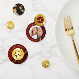 40. Hochzeitstag Foto Ruby Gold Custom Konfetti