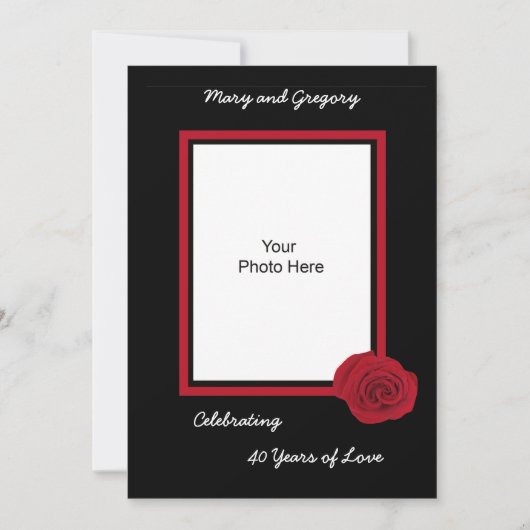 40. Hochzeitstag Foto zur Einladung (Vorderseite)