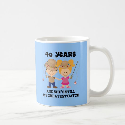 40. Hochzeitstag-Geschenk für ihn Kaffeetasse (Rechts)