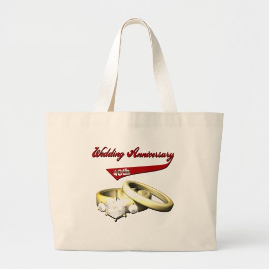 40. Hochzeitstag-Geschenke Jumbo Stoffbeutel (Vorne)