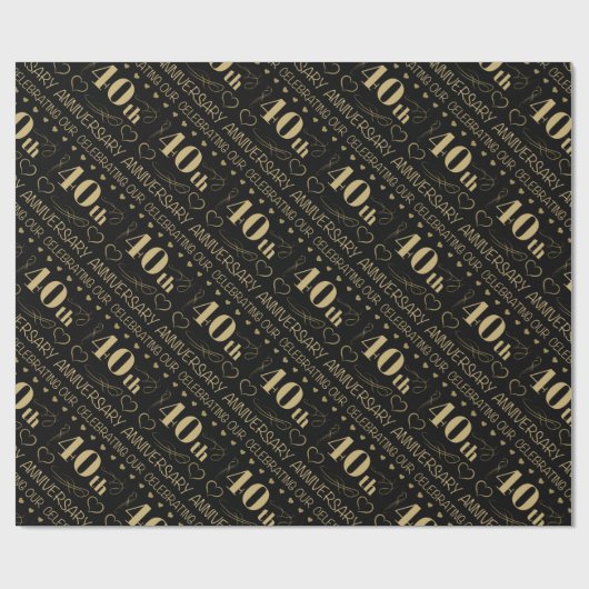 40. Hochzeitstag Geschenkpapier (Flach)