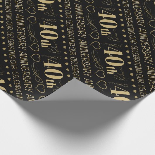 40. Hochzeitstag Geschenkpapier (Ecke)