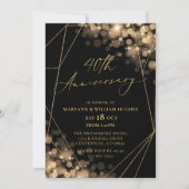 40. Hochzeitstag Gold & Black Einladung (Vorderseite)