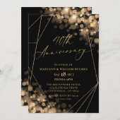 40. Hochzeitstag Gold & Black Einladung (Vorne/Hinten)