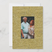 40. Hochzeitstag Gold Glitzer Ruby Red Einladung (Rückseite)