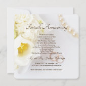 40. Hochzeitstag - Goldener Herzklecksrahmen Einladung (Rückseite)