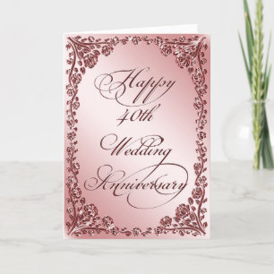 40. Hochzeitstag Grußkarte Karte