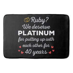 40. Hochzeitstag I - Ruby Funny Couple Badematte