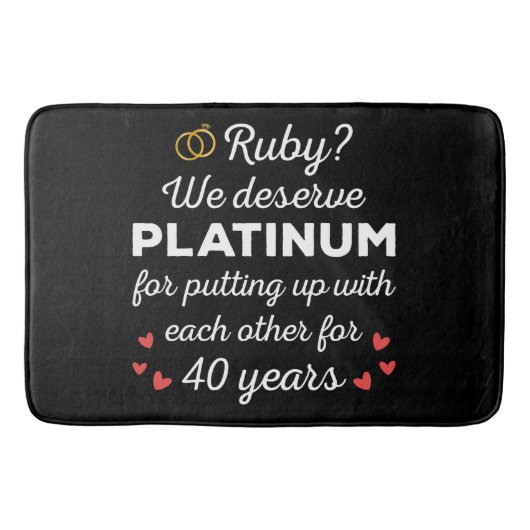 40. Hochzeitstag I - Ruby Funny Couple Badematte (Vorderseite)