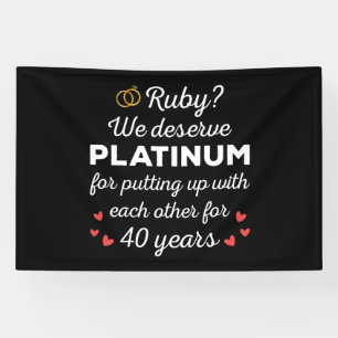 40. Hochzeitstag I - Ruby Funny Couple Banner