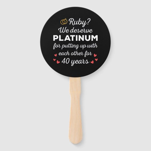 40. Hochzeitstag I - Ruby Funny Couple Fächer (Vorderseite)