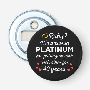 40. Hochzeitstag I - Ruby Funny Couple Flaschenöffner