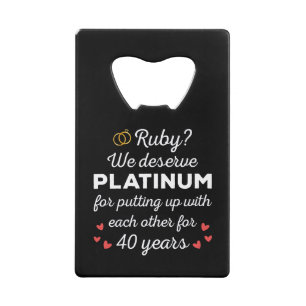 40. Hochzeitstag I - Ruby Funny Couple Geldbeutel Flaschenöffner