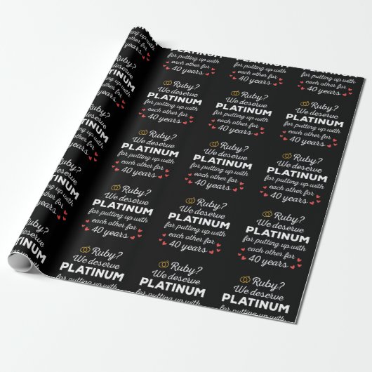 40. Hochzeitstag I - Ruby Funny Couple Geschenkpapier (Ungerollt)