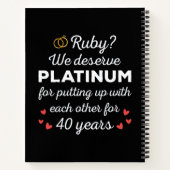 40. Hochzeitstag I - Ruby Funny Couple Notizblock (Rückseite)