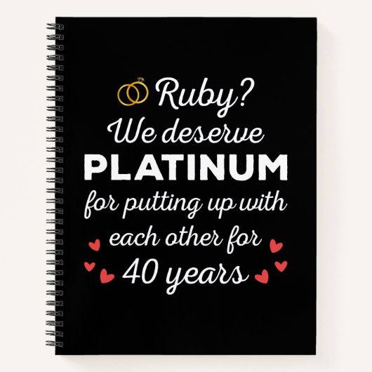 40. Hochzeitstag I - Ruby Funny Couple Notizblock (Vorderseite)