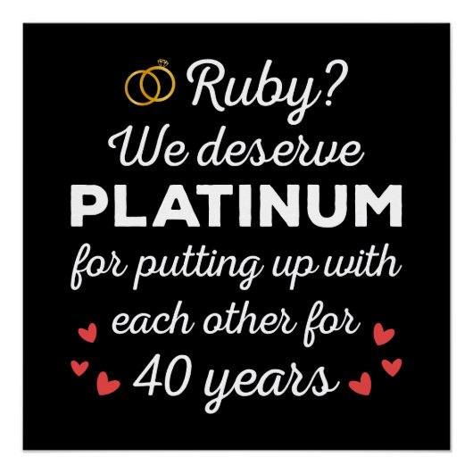 40. Hochzeitstag I - Ruby Funny Couple Poster (Vorderseite)