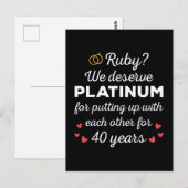 40. Hochzeitstag I - Ruby Funny Couple Postkarte (Vorne/Hinten)