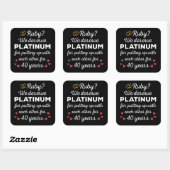 40. Hochzeitstag I - Ruby Funny Couple Quadratischer Aufkleber (Blatt)