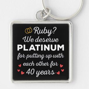 40. Hochzeitstag I - Ruby Funny Couple Schlüsselanhänger