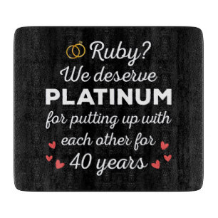 40. Hochzeitstag I - Ruby Funny Couple Schneidebrett