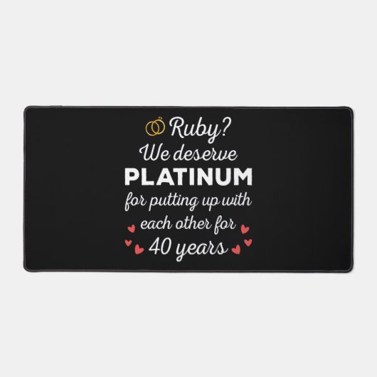 40. Hochzeitstag I - Ruby Funny Couple Schreibtischunterlage (Vorderseite)