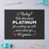 40. Hochzeitstag I - Ruby Funny Couple Seidenpapier (Basteln)