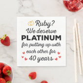 40. Hochzeitstag I - Ruby Funny Couple Serviette (Beispiel)