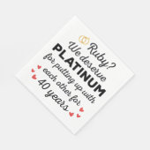 40. Hochzeitstag I - Ruby Funny Couple Serviette (Ecke)