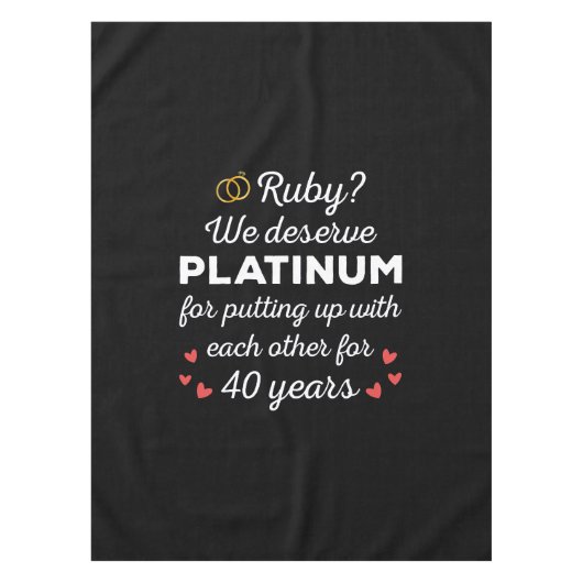 40. Hochzeitstag I - Ruby Funny Couple Tischdecke (Vorderseite)