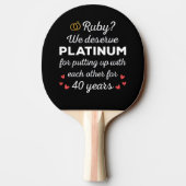 40. Hochzeitstag I - Ruby Funny Couple Tischtennis Schläger (Rückseite)
