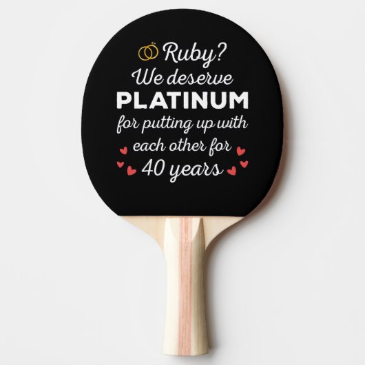 40. Hochzeitstag I - Ruby Funny Couple Tischtennis Schläger (Vorderseite)