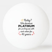 40. Hochzeitstag I - Ruby Funny Couple Tischtennisball (Rückseite)