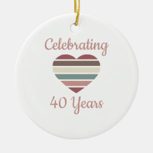 40. Hochzeitstag Keramik Ornament