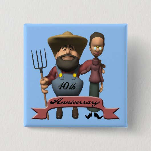 40. Hochzeitstag-Knopf Button (Vorderseite)