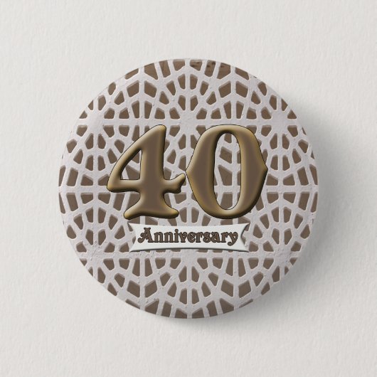40. Hochzeitstag-Knopf Button (Vorderseite)