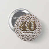 40. Hochzeitstag-Knopf Button (Vorne & Hinten)
